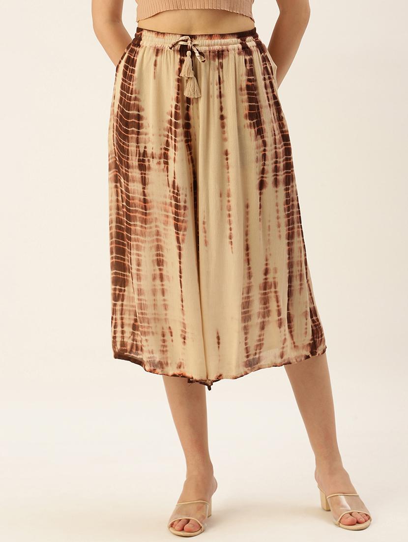 printed culottes pleated trouser