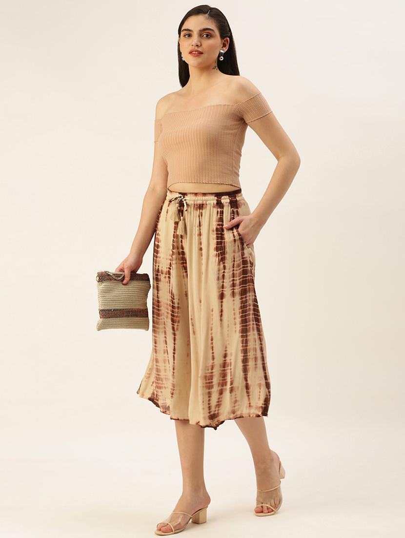 printed culottes pleated trouser - 19772648 - Standard Image - 3