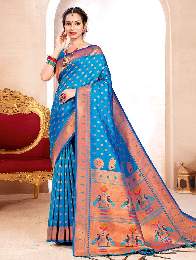 women's self design light blue colored saree - 19774701 - Zoom Image - 0