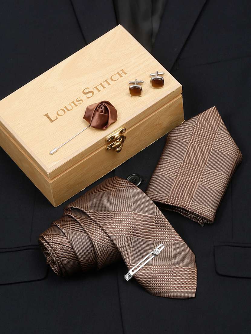 louis stitch mens necktie suit accessories set 