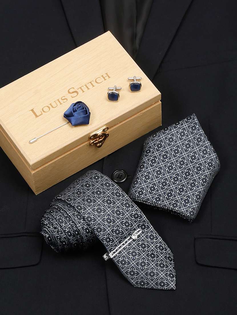 louis stitch mens necktie suit accessories set 