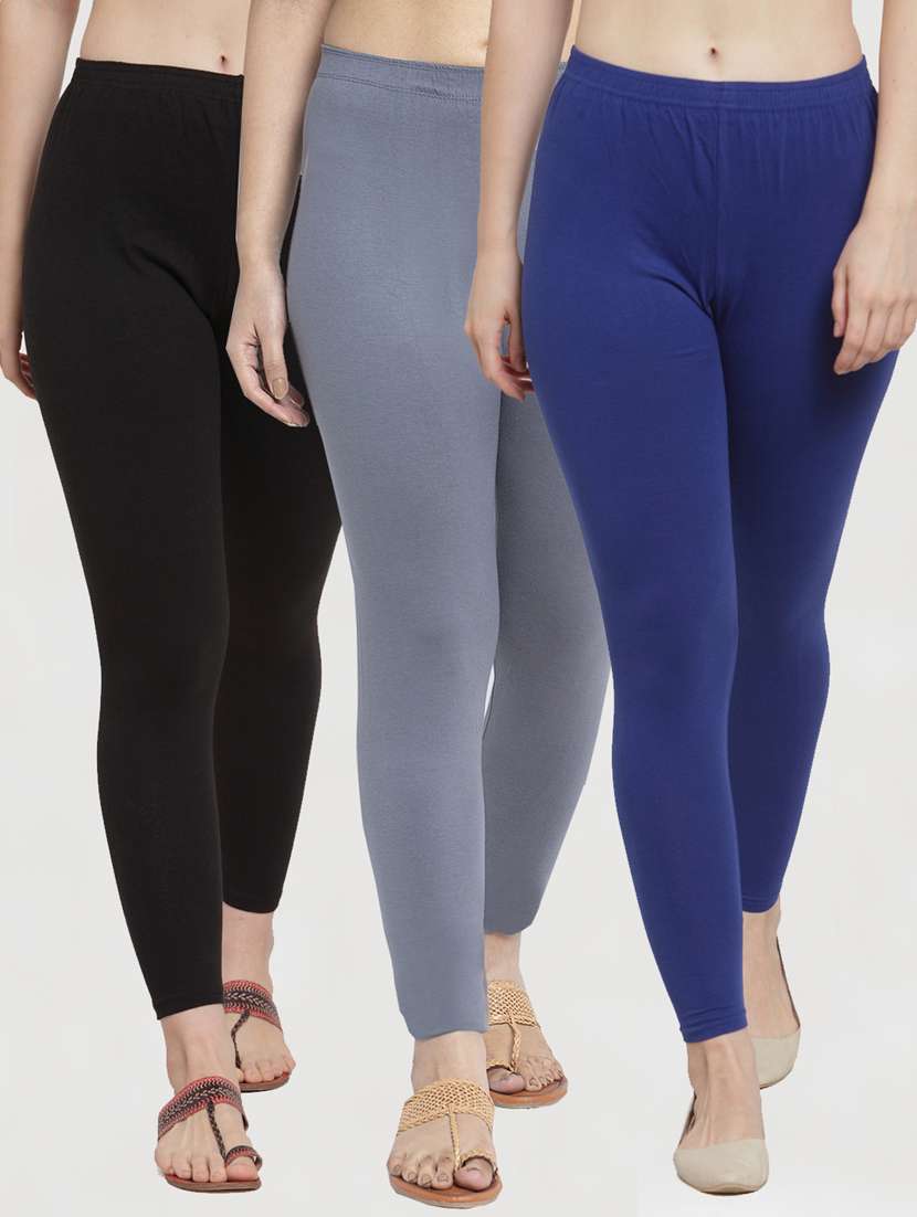 pack of 3 solid leggings - 19776152 -  Zoom Image - 0
