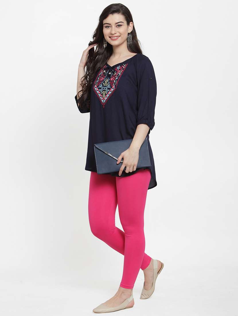 pack of 3 solid lycra leggings - 19776196 -  Standard Image - 5