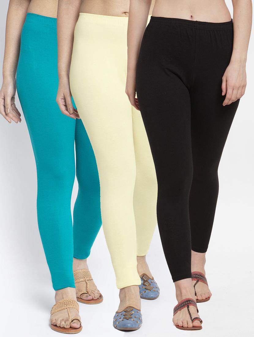 pack of 3 solid leggings - 19776418 -  Zoom Image - 0