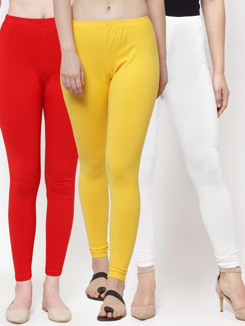 pack of 3 solid ankle length leggings - 19776643 - Zoom Image - 0