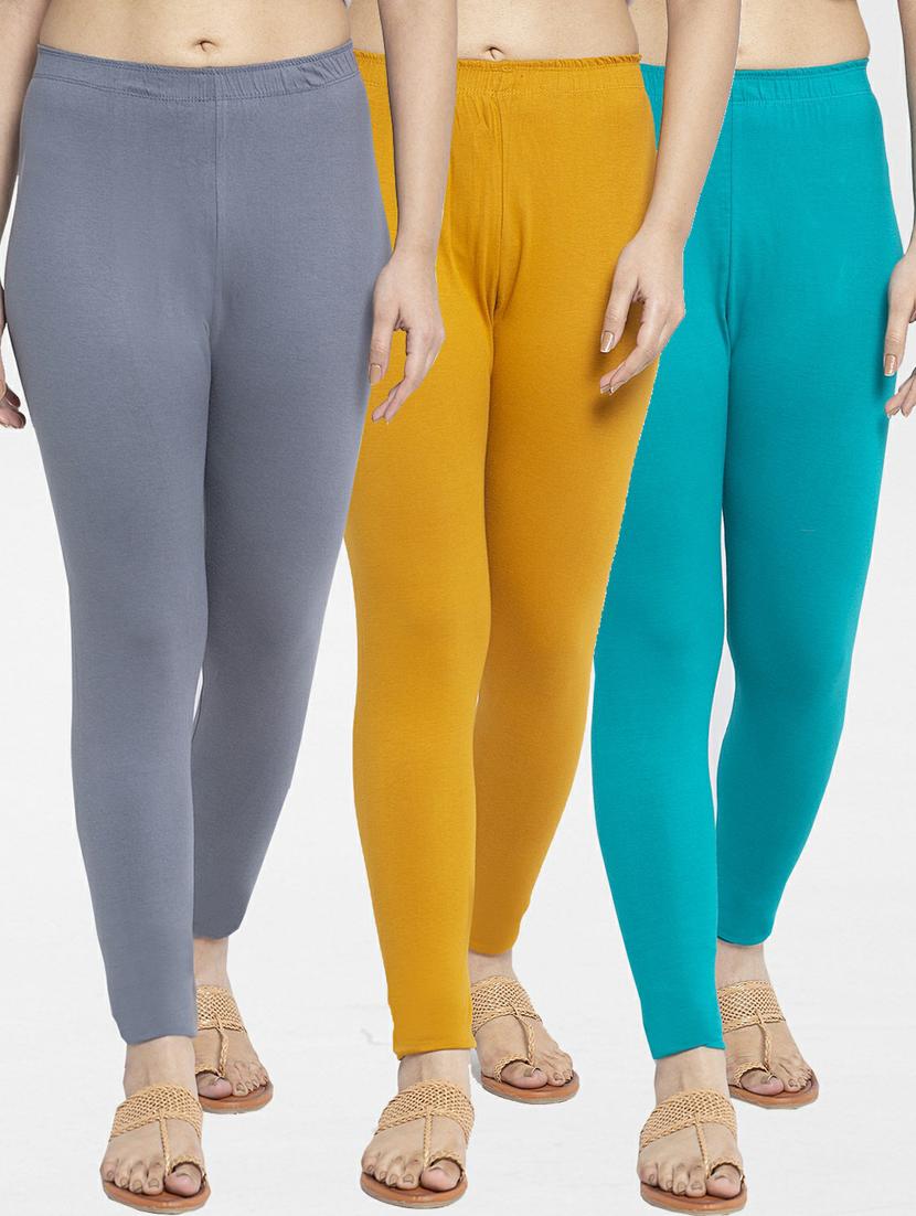 pack of 3 solid leggings - 19777378 -  Zoom Image - 0