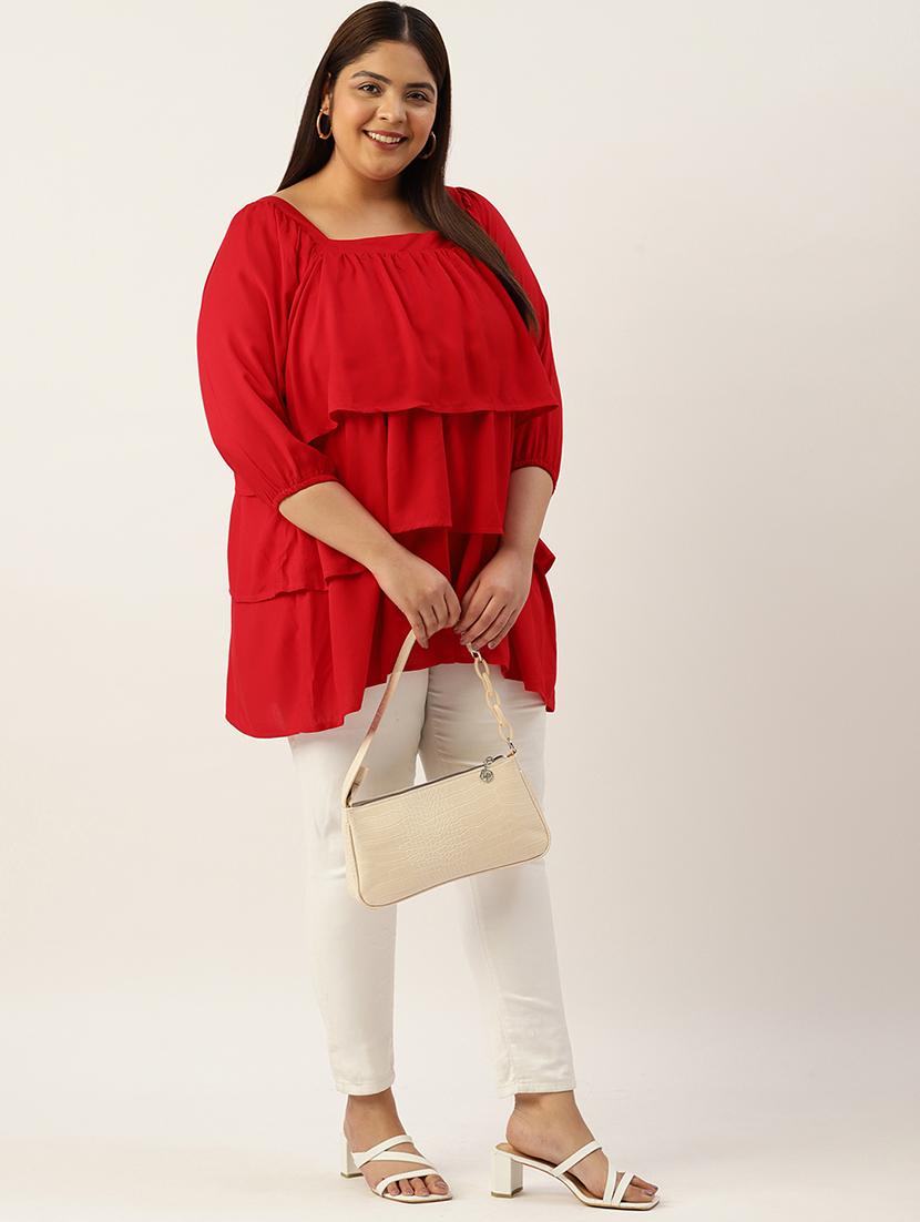 women's layered square neck top - 19777751 - Standard Image - 3