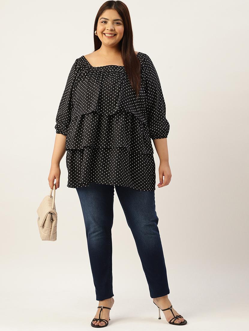 women's ruffle square neck top - 19777759 - Standard Image - 3
