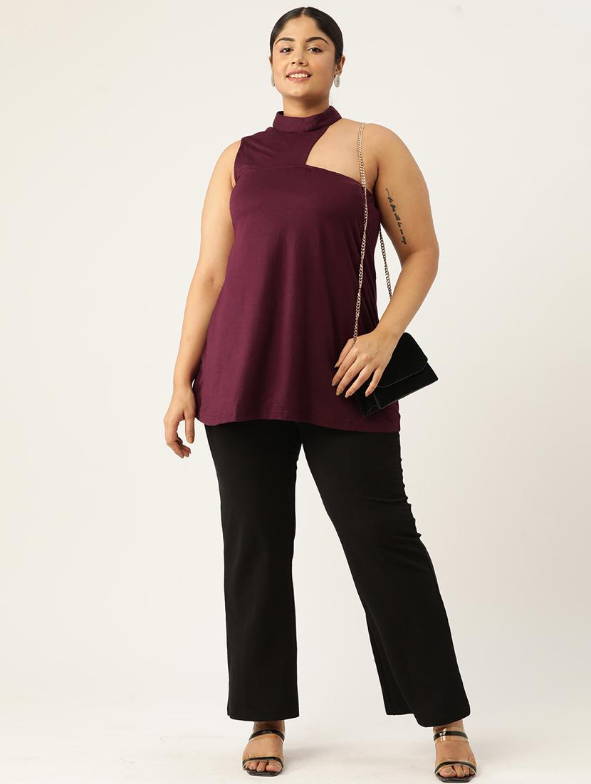 women's asymmetric mock neck top - 19777873 - Standard Image - 3