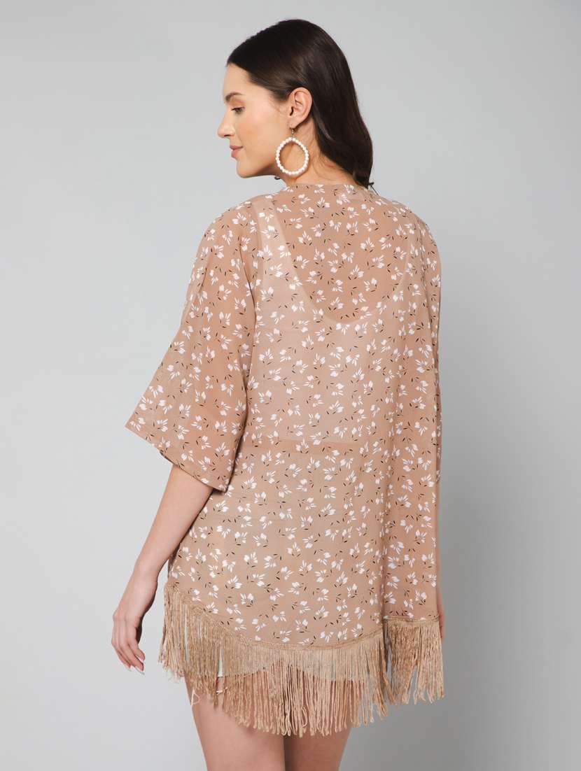 women printed georgette shrug - 19777888 -  Standard Image - 3