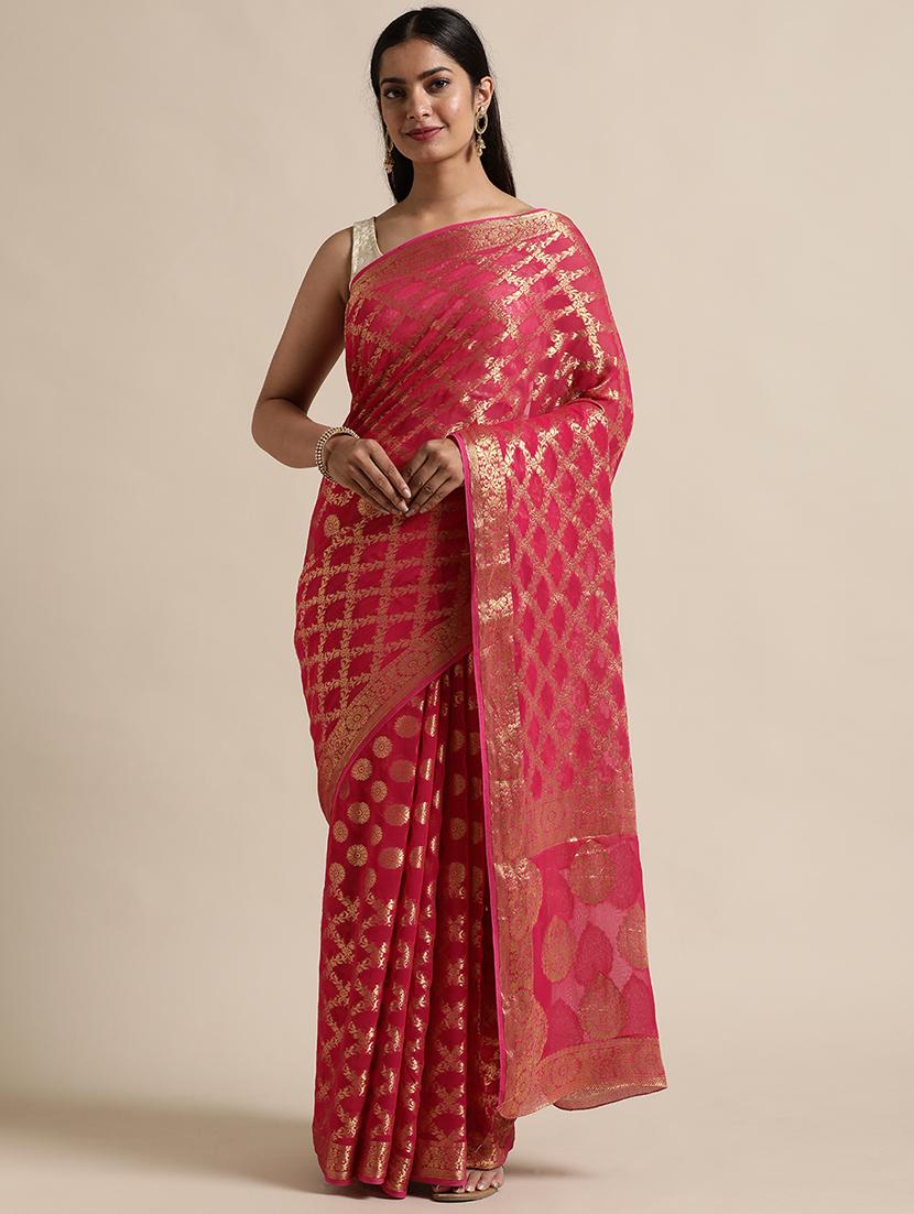 zari work saree with blouse - 19777908 - Zoom Image - 0