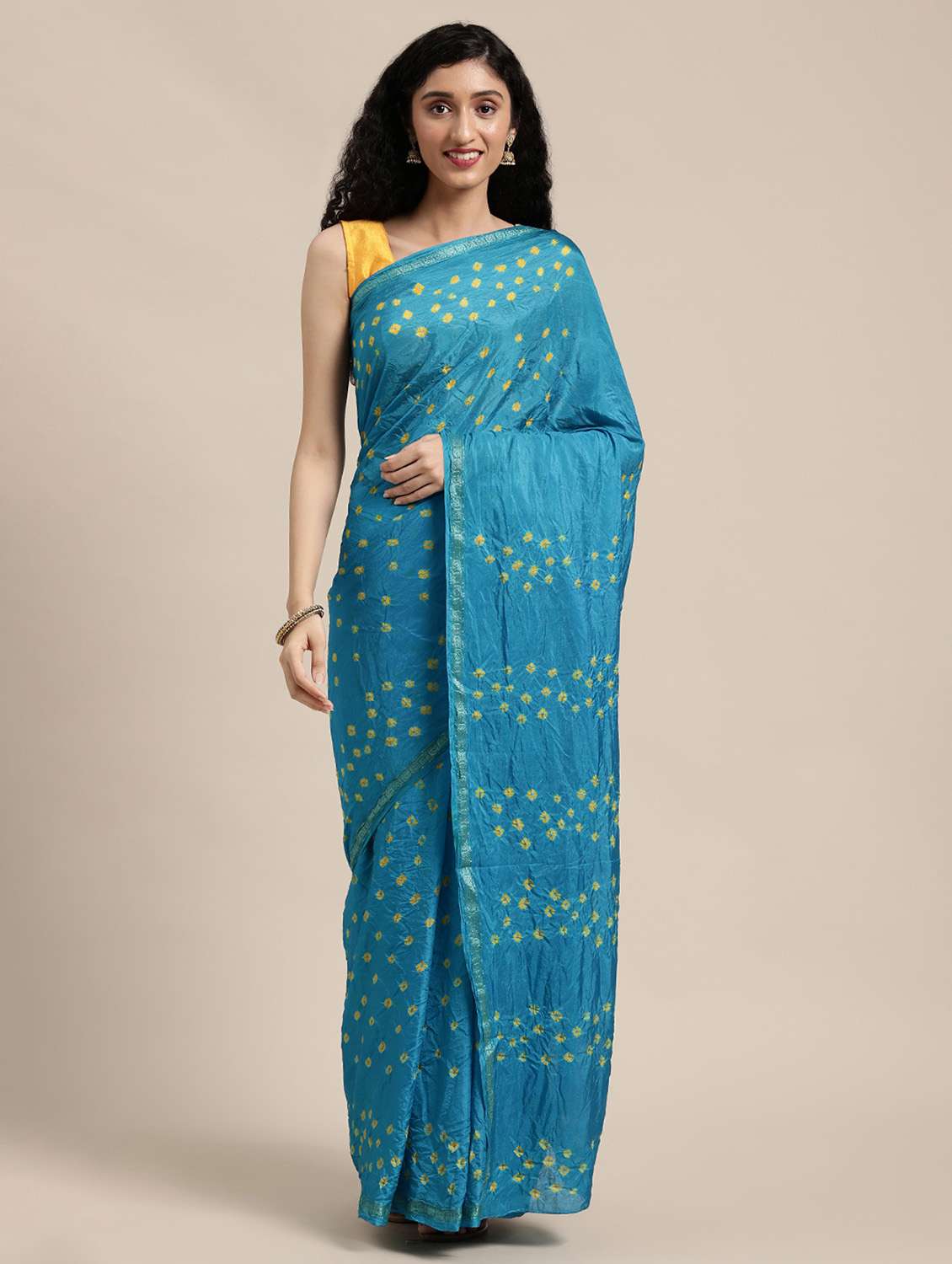 women's bandhani blue colored saree - 19779018 - Zoom Image - 0
