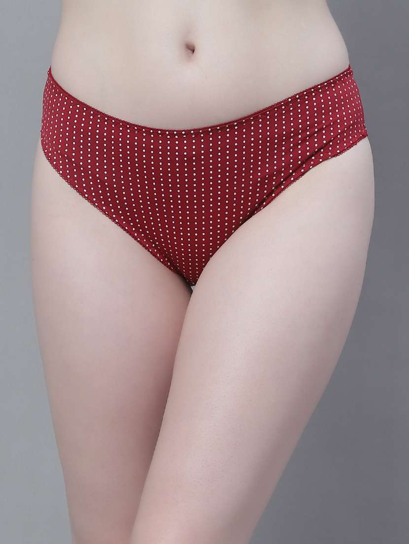 red poly spandex bikini panty
