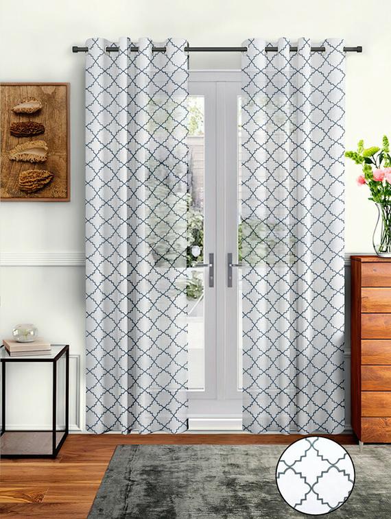 set of 2 long printed door curtains - 19779436 - Zoom Image - 0