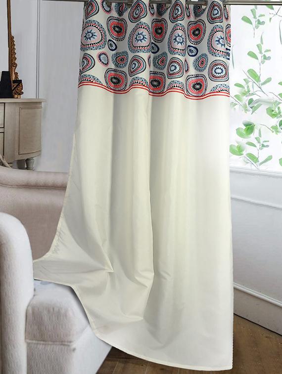 cortina designer eyelet printed home curtains