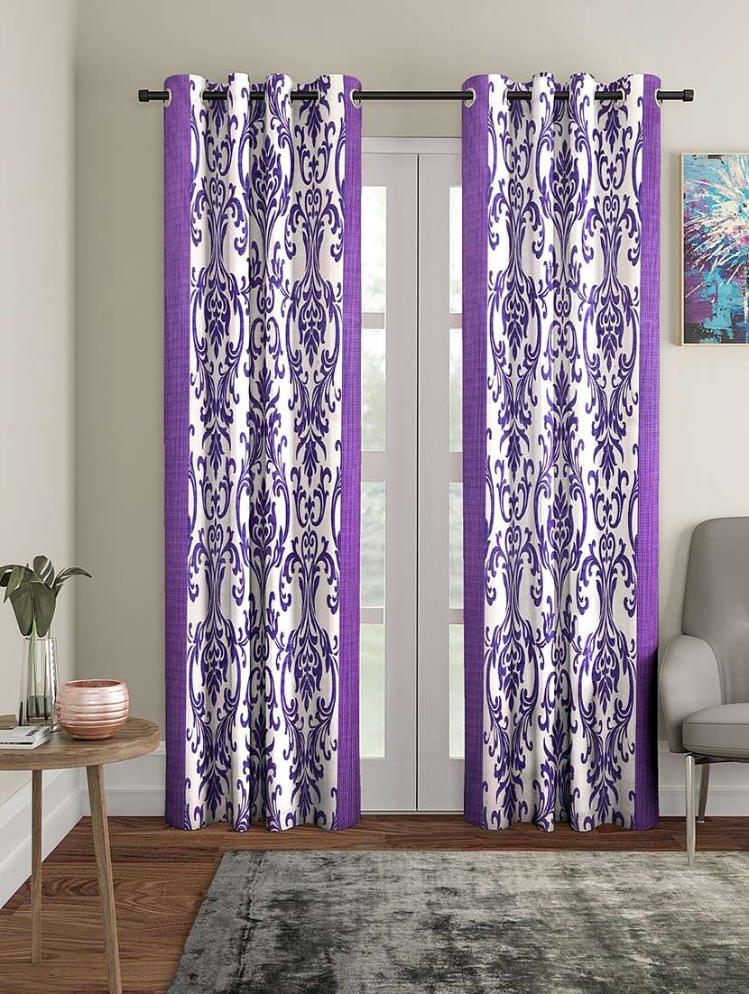 eyelet pack of2 2 piece polyester curtain,door 7 feet - 19780505 - Zoom Image - 0