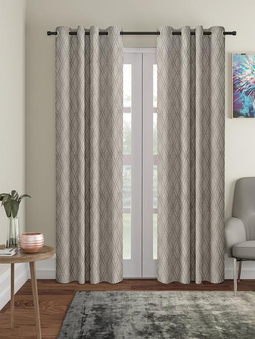 stylish and attractive self design curtains - pack of 2 - 19780597 - Standard Image - 0