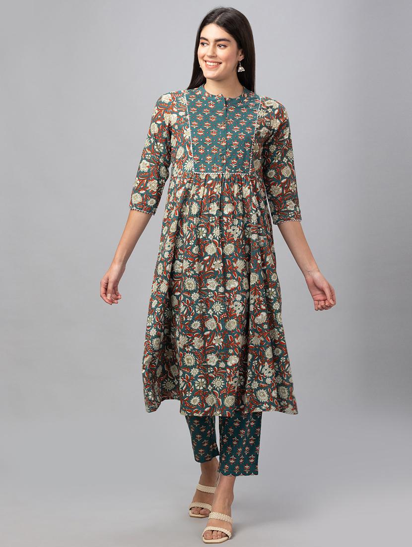 printed kurta pant set - 19780745 - Zoom Image - 0