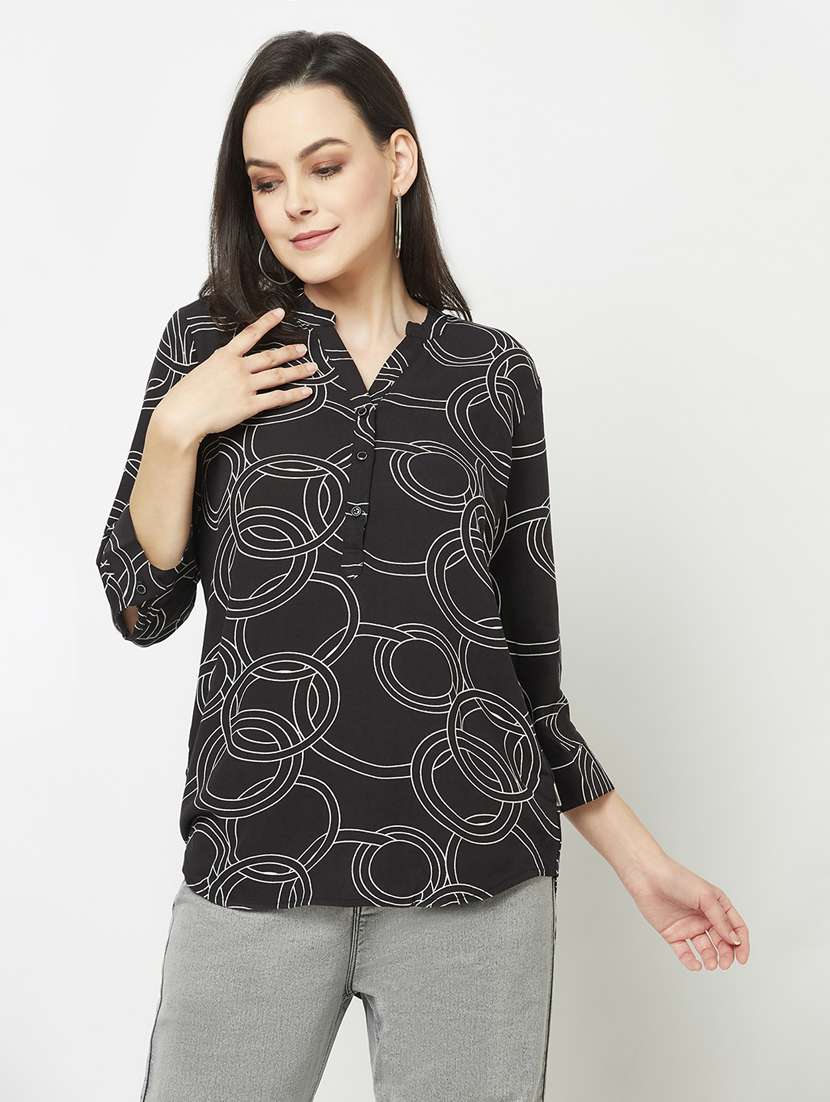 printed viscose regular top