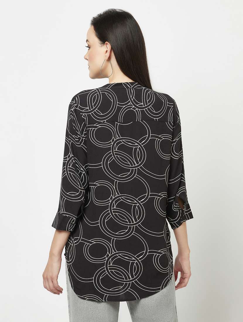 printed viscose regular top - 19780773 -  Standard Image - 3