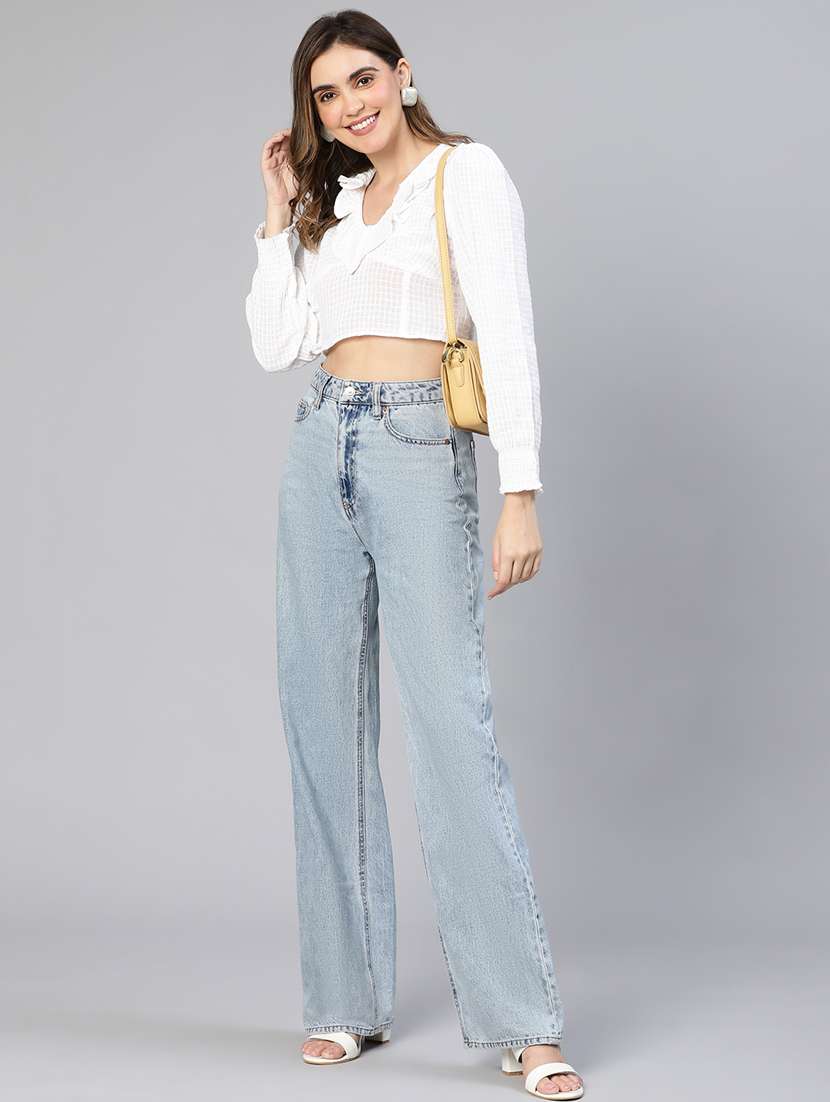 women's crop v neck top - 19780848 -  Standard Image - 3