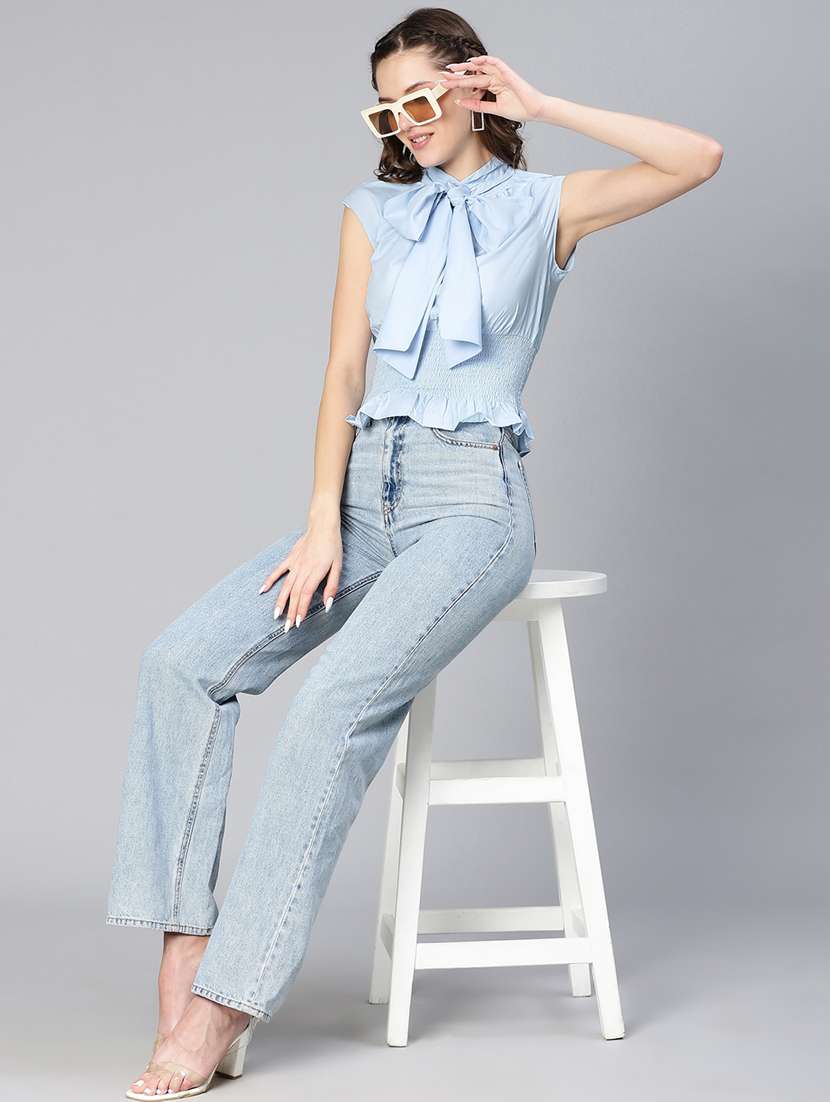 women's blouson tie-up neck top - 19780859 -  Standard Image - 3