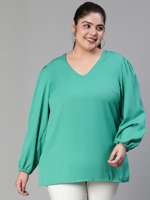 women's straight v neck top - 19780875 - Standard Image - 0