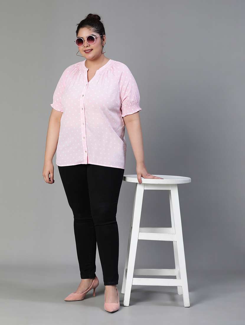 Women's Blouson Mandarin Neck Top - 19780884 -  Standard Image - 3