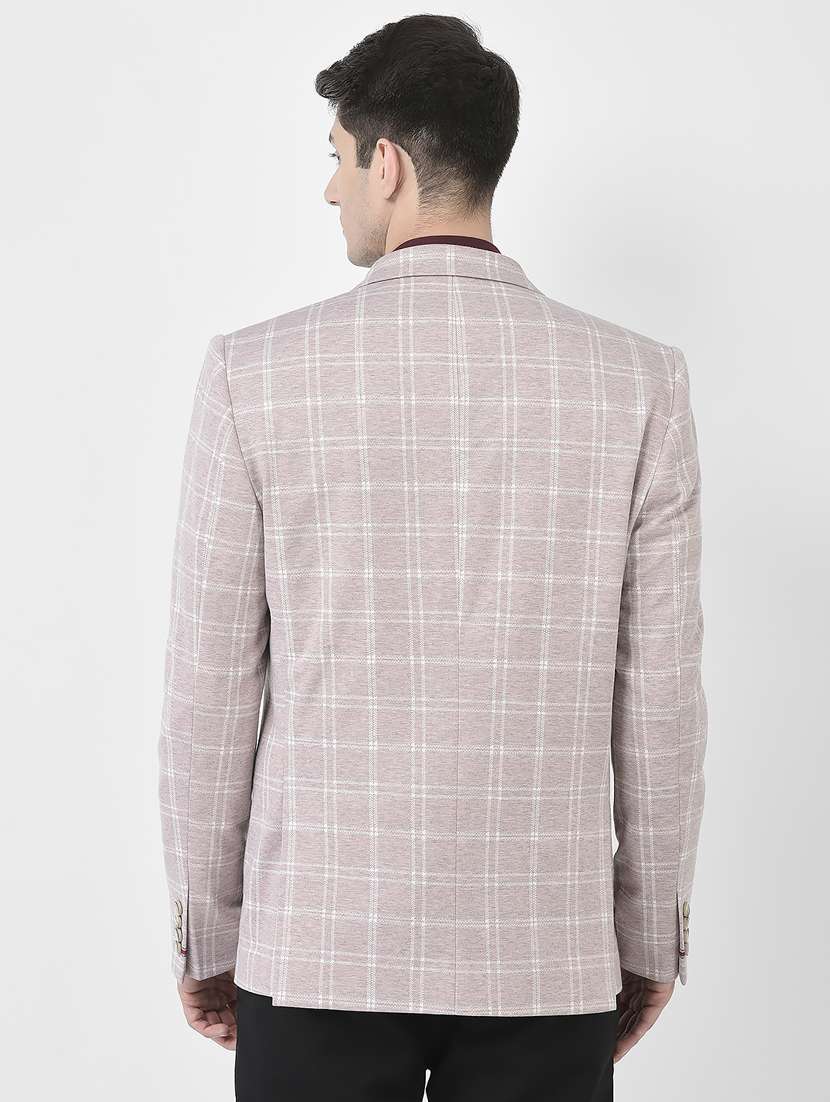 notched lapel check single breasted blazer - 19781145 -  Standard Image - 3