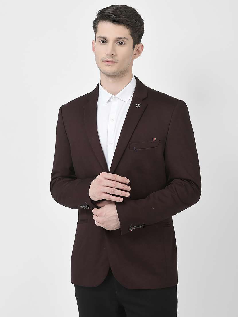 notched lapel solid single breasted blazer