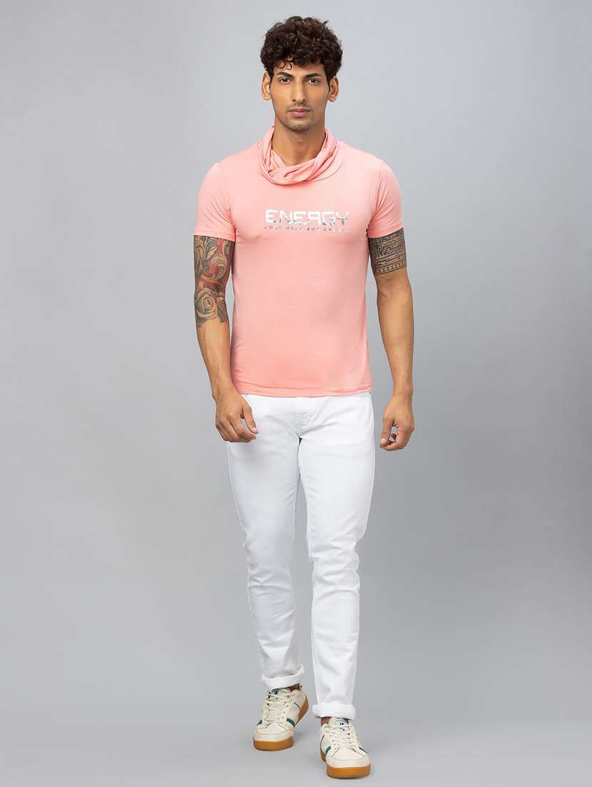 pink chest print regular t-shirt - 19781389 -  Standard Image - 3