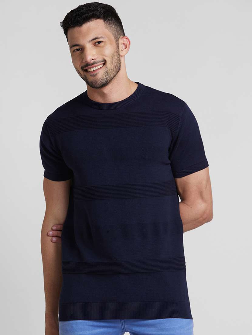 blue cotton regular t-shirt