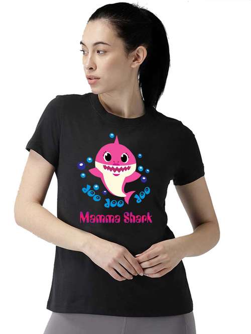 women's front print round neck t-shirt - 19782063 - Standard Image - 0