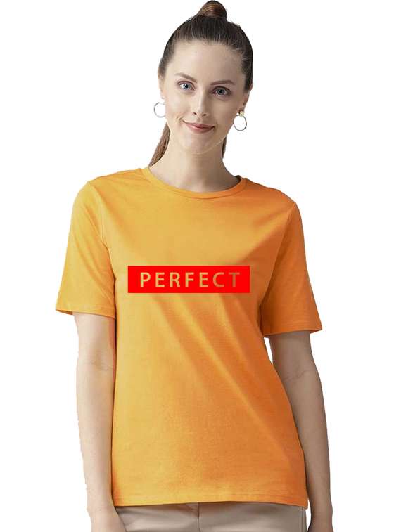 women's chest print round neck t-shirt