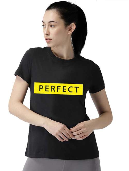 women's chest print round neck t-shirt - 19782156 -  Standard Image - 0
