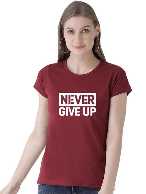 women's chest print round neck t-shirt - 19782166 - Standard Image - 0