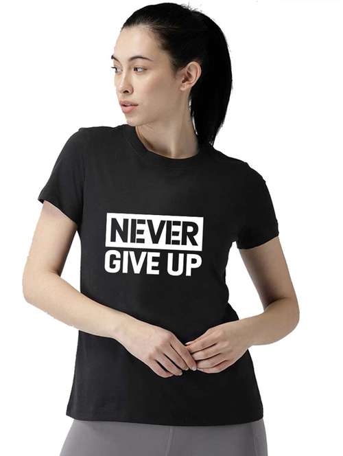 women's front print round neck t-shirt - 19782171 -  Standard Image - 0