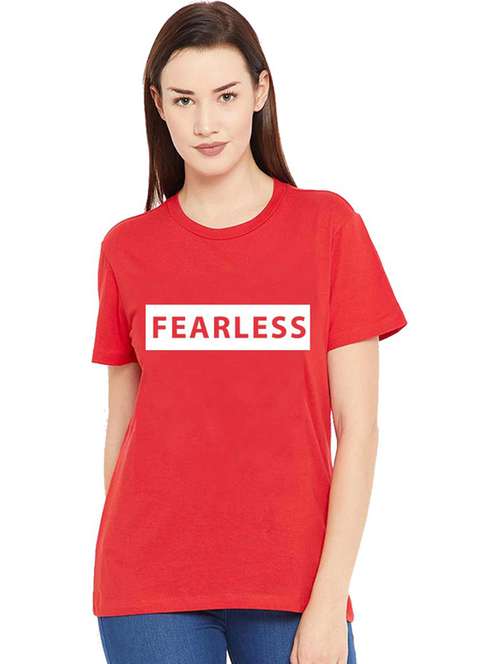 women's chest print round neck t-shirt - 19782208 -  Standard Image - 0