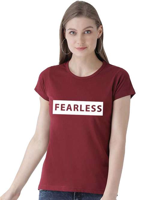 women's chest print round neck t-shirt - 19782211 - Standard Image - 0