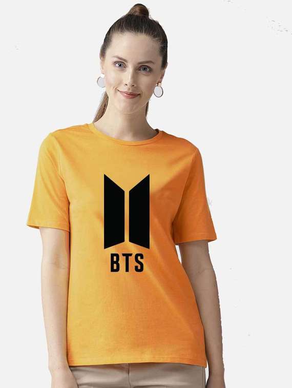 women's chest print round neck t-shirt - 19782288 - Zoom Image - 0