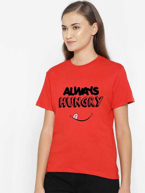 women's chest print crew neck t-shirt - 19782361 - Standard Image - 0