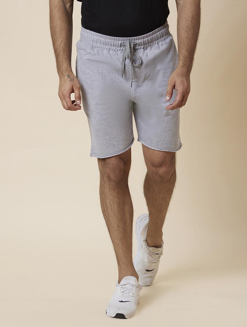grey solid regular fit sports shorts - 19782557 -  Zoom Image - 0