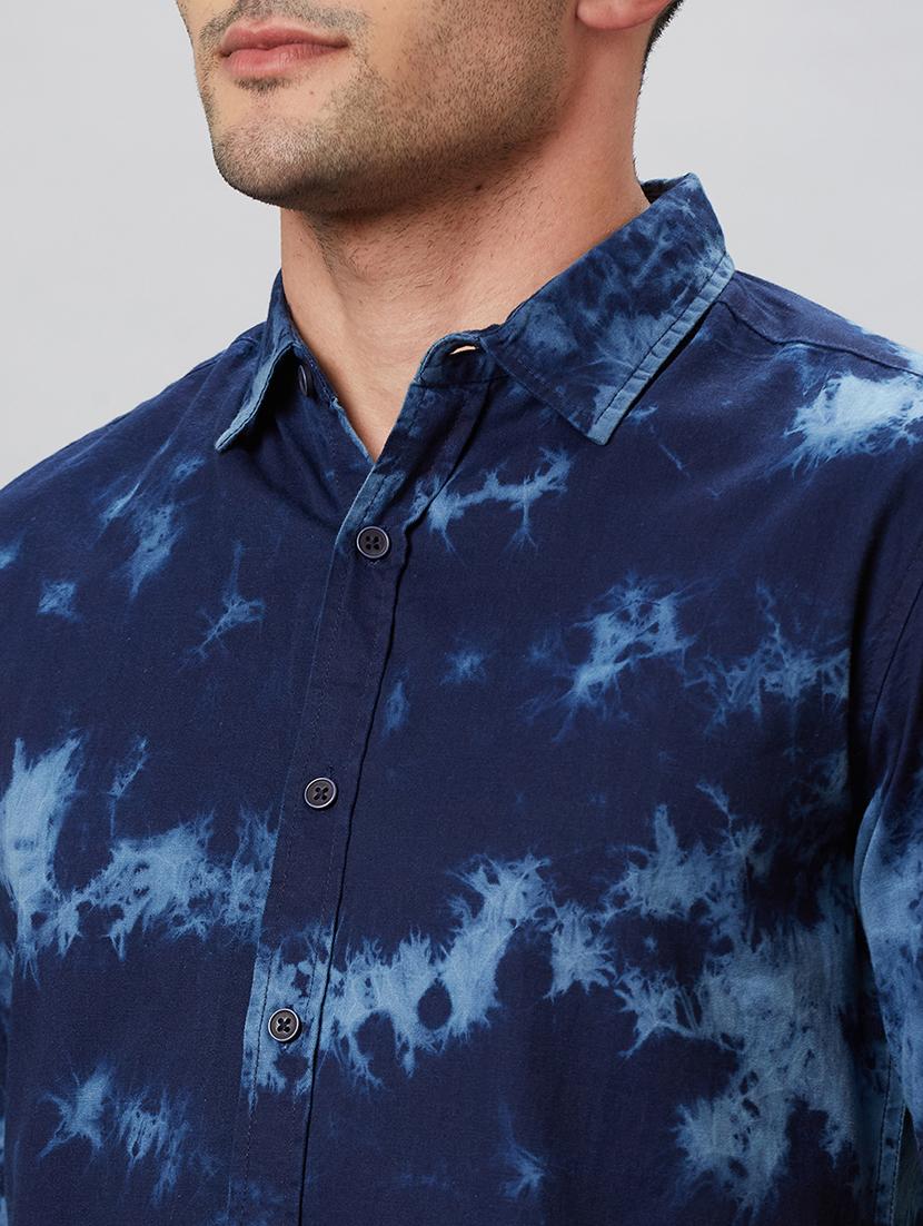 men blue cotton casual shirt - 19782659 - Standard Image - 5