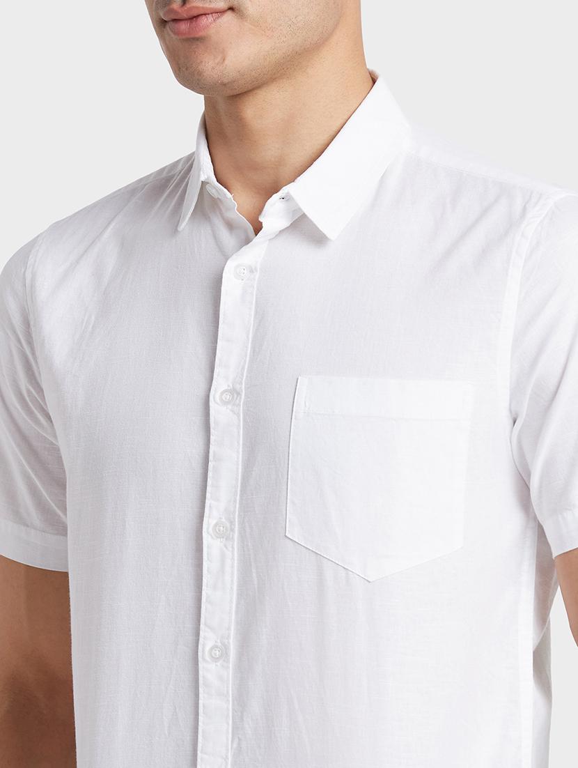 globus men white regular fit spread collar pure cotton casual shirt - 19782665 - Standard Image - 5