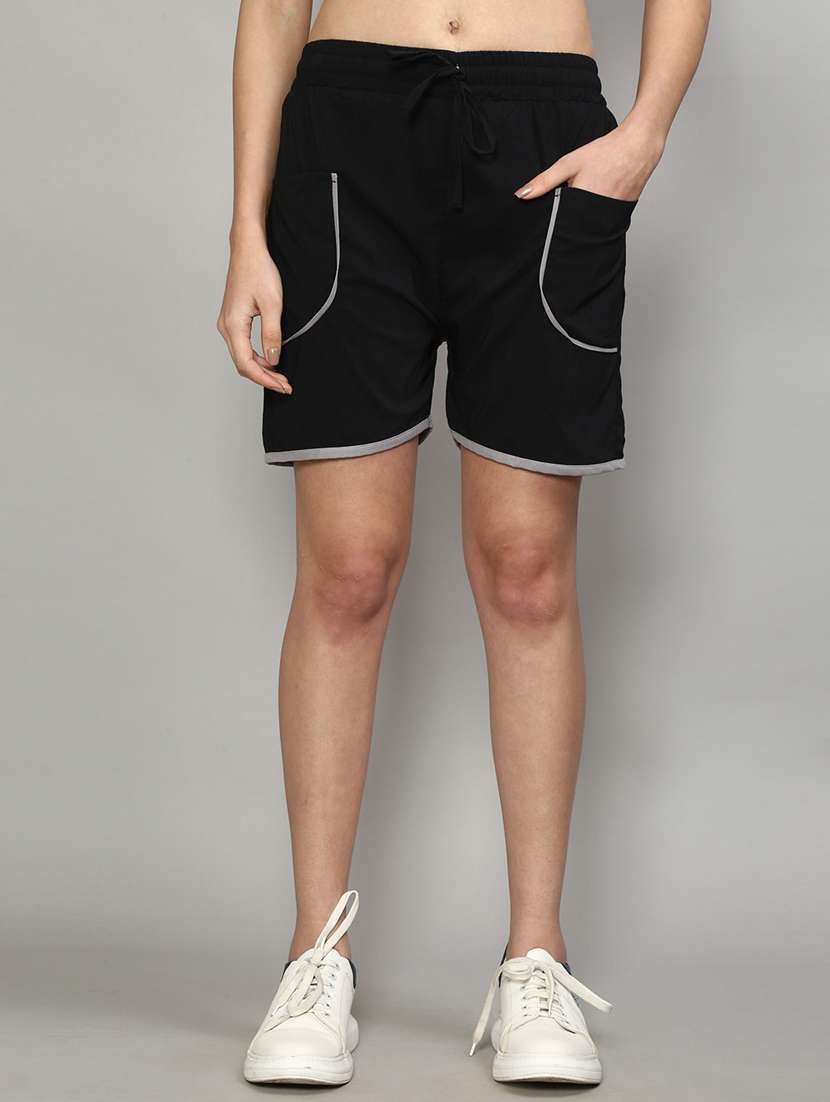 mid rise solid regular shorts - 19783603 - Zoom Image - 0