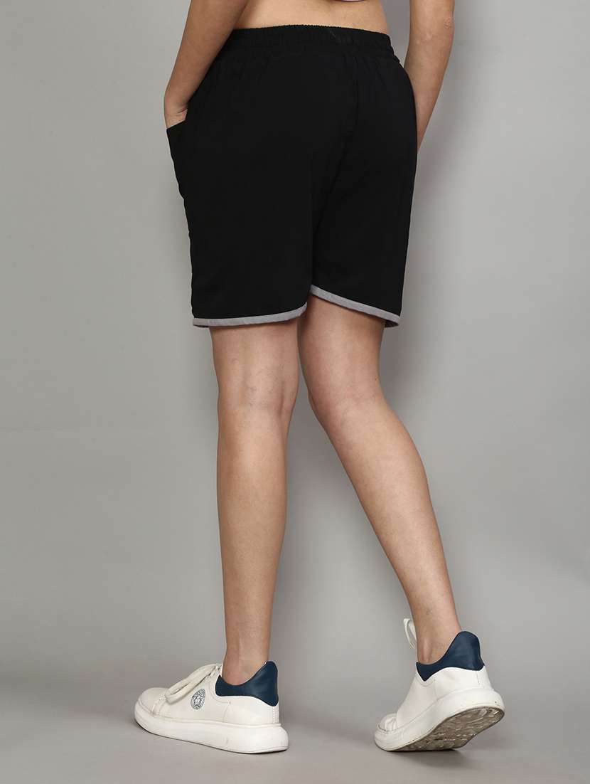 mid rise solid regular shorts - 19783603 - Standard Image - 3