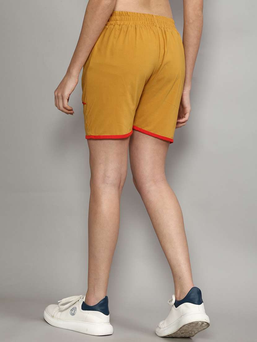mid rise solid regular shorts - 19783610 - Standard Image - 3