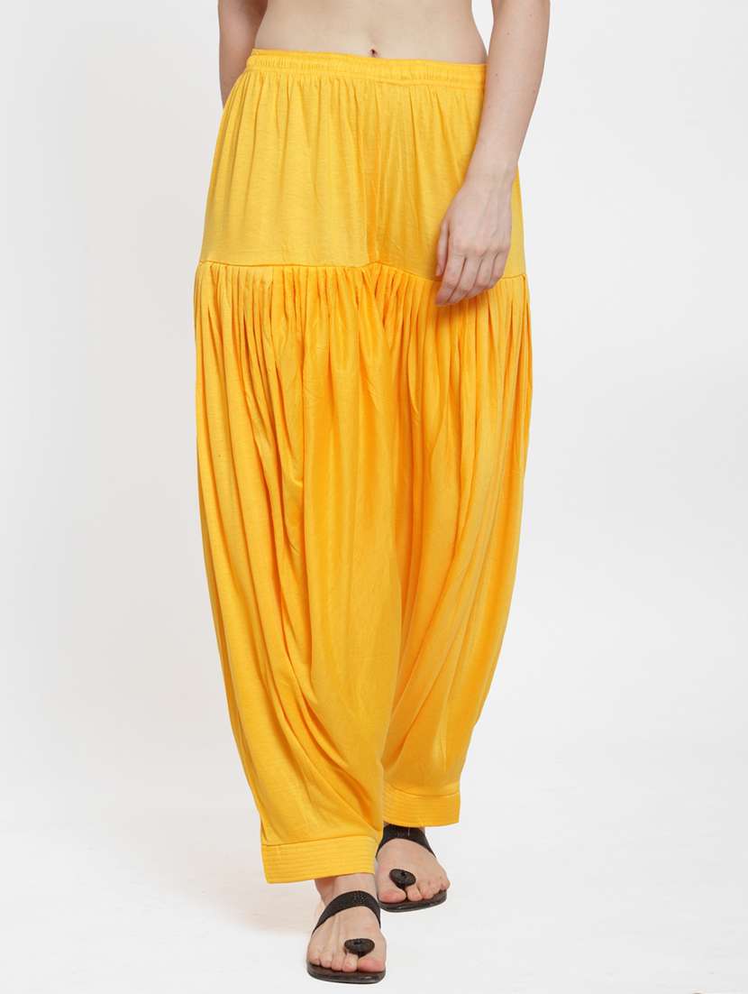 yellow viscose patiyala salwars