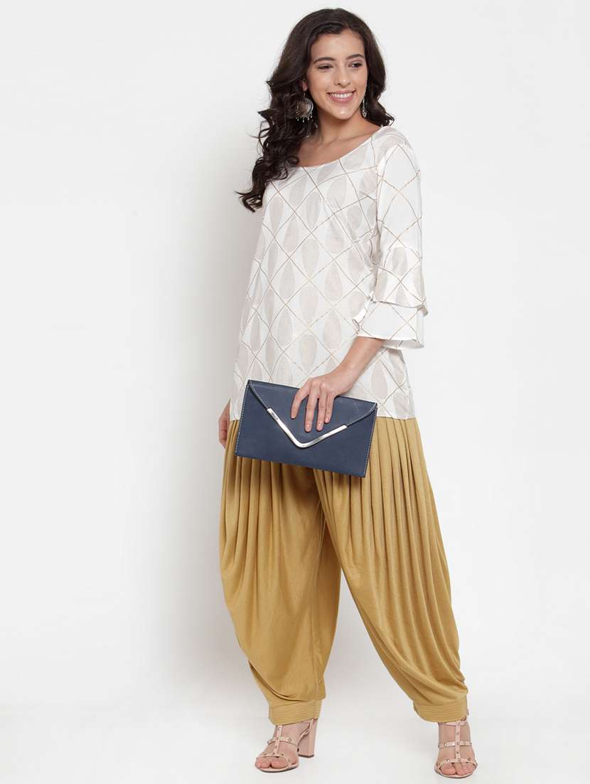 beige viscose patiyala salwars - 19783665 -  Standard Image - 3