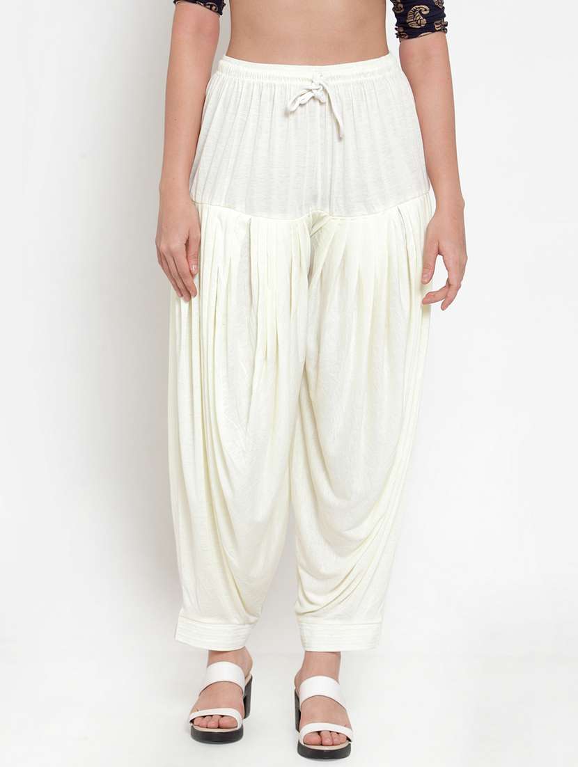 white viscose patiyala salwars - 19783677 - Zoom Image - 0